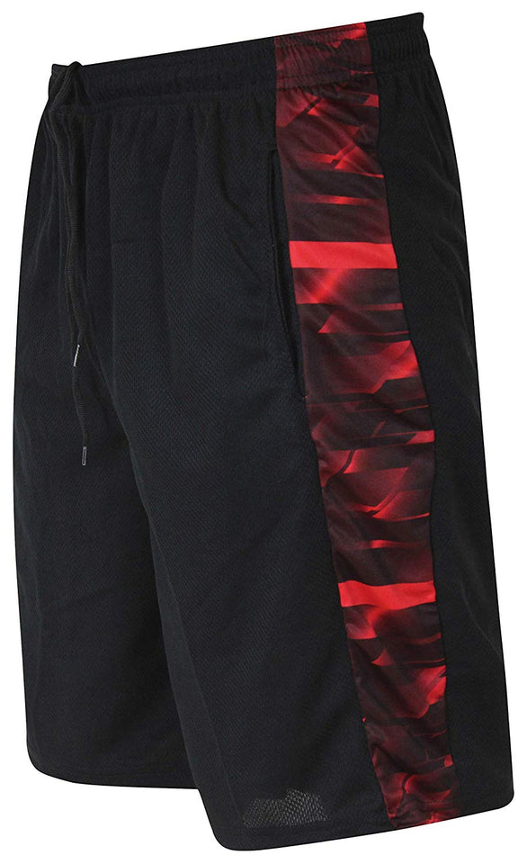 Real Essentials Pantalones cortos deportivos de rendimiento, con bolsillos, para hombre, 5 unidades