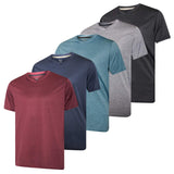 Real Essentials Paquete de 5 Camisetas Deportivas para Hombre con Cuello en V y Ajuste en seco Que absorben la Humedad