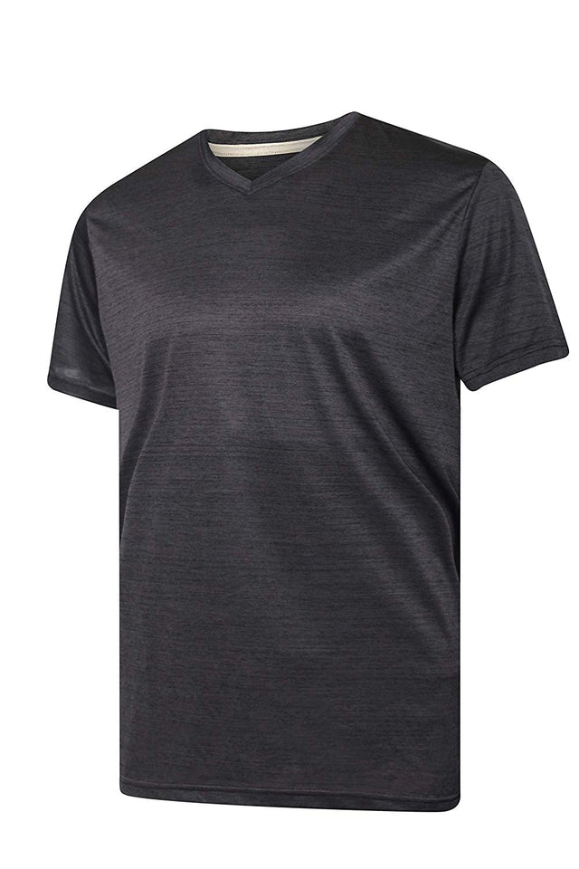 Real Essentials Paquete de 5 Camisetas Deportivas para Hombre con Cuello en V y Ajuste en seco Que absorben la Humedad