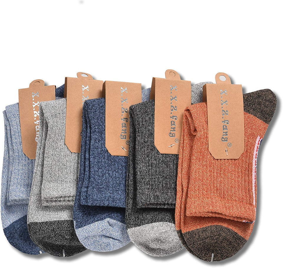 Lecoon 5 Pares Calcetines Hombre Termicos Algodón Vestir Colores Invierno Casual