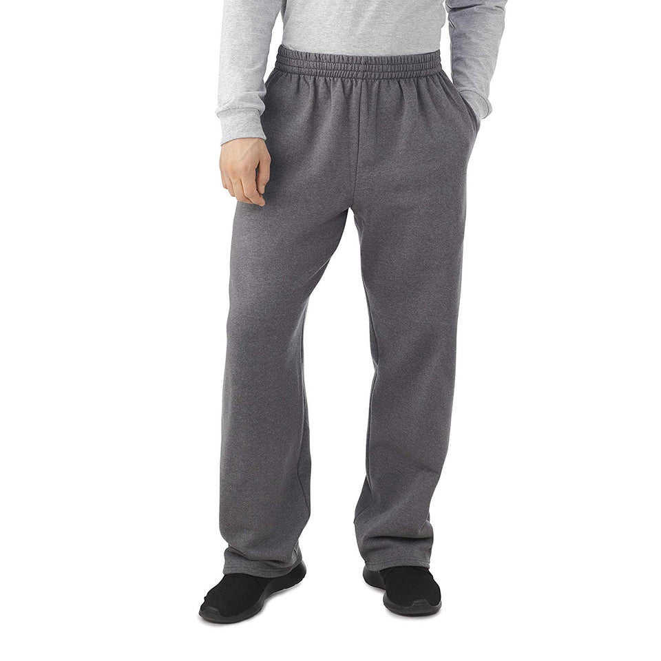 Fruit of the Loom Men's Pocketed Open-Bottom Sweatpants - Extra Sizes