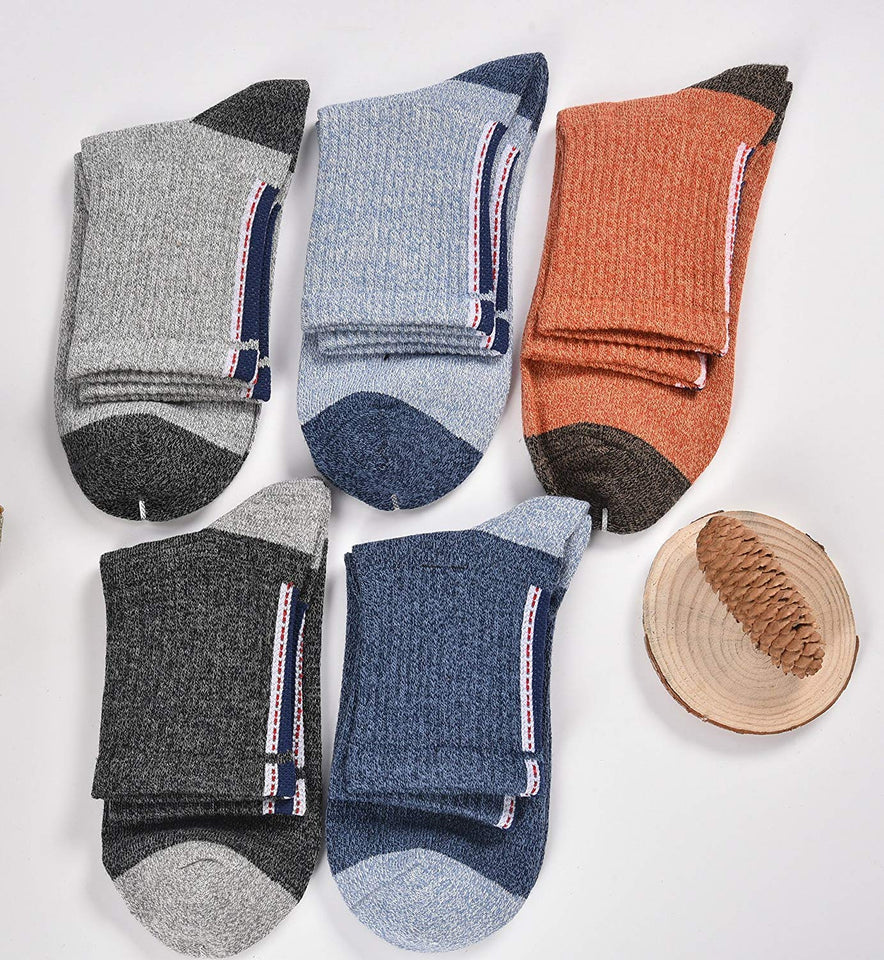 Lecoon 5 Pares Calcetines Hombre Termicos Algodón Vestir Colores Invierno Casual