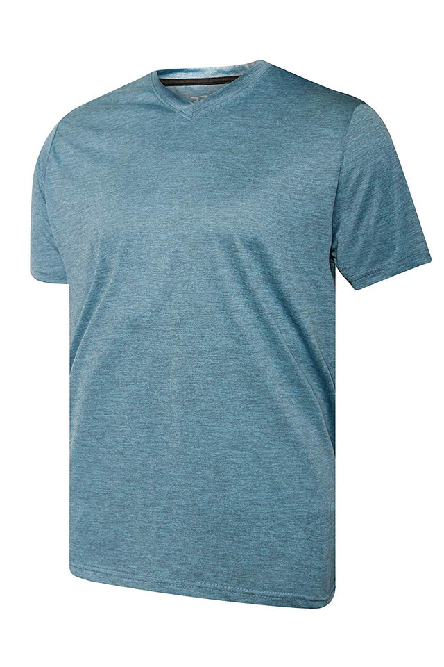 Real Essentials Paquete de 5 Camisetas Deportivas para Hombre con Cuello en V y Ajuste en seco Que absorben la Humedad