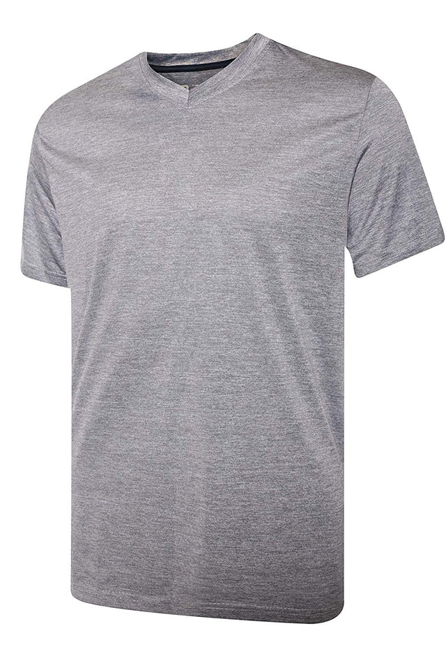 Real Essentials Paquete de 5 Camisetas Deportivas para Hombre con Cuello en V y Ajuste en seco Que absorben la Humedad